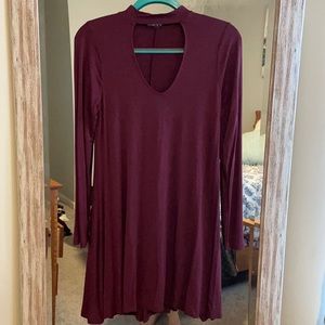Express Burgundy long sleeve dress